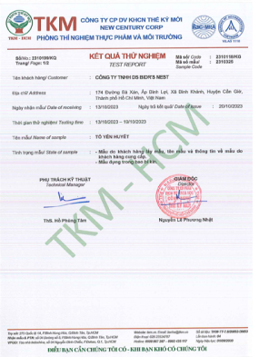 KẾT QUẢ THỬ NGHIỆM 